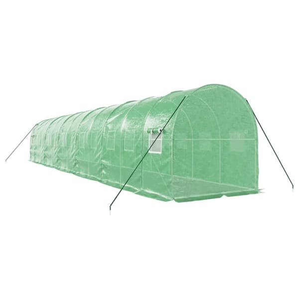 vidaXL Drivhus med stålramme grønn 24 m² 12x2x2 m