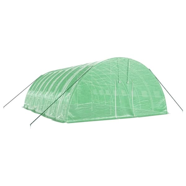 vidaXL Växthus med stålram grön 48 m² 8x6x2,85 m