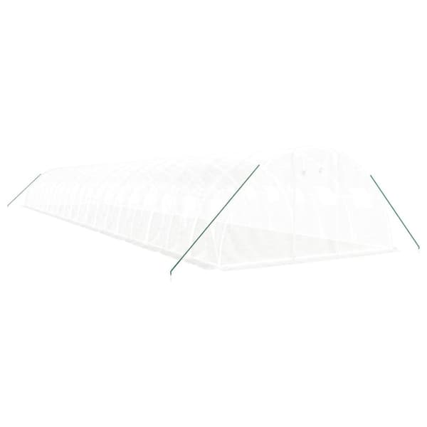 vidaXL drivhus med stålstel 80 m² 20x4x2 m hvid