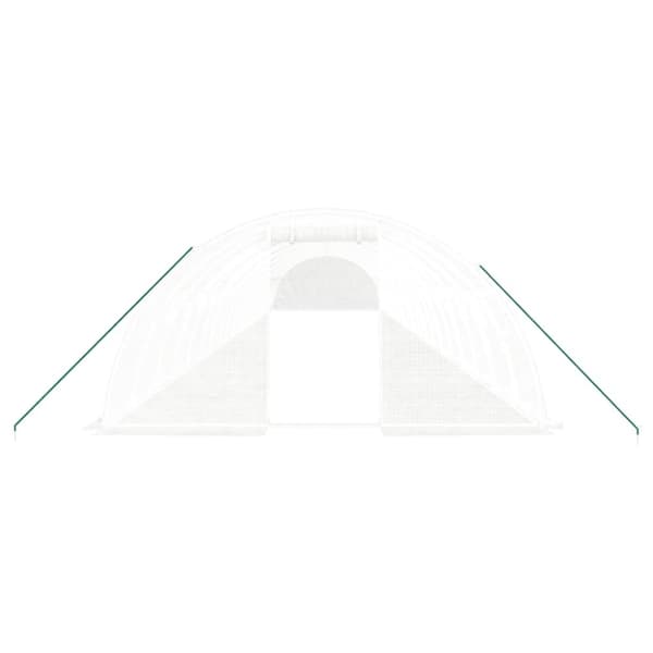 vidaXL drivhus med stålstel 80 m² 20x4x2 m hvid