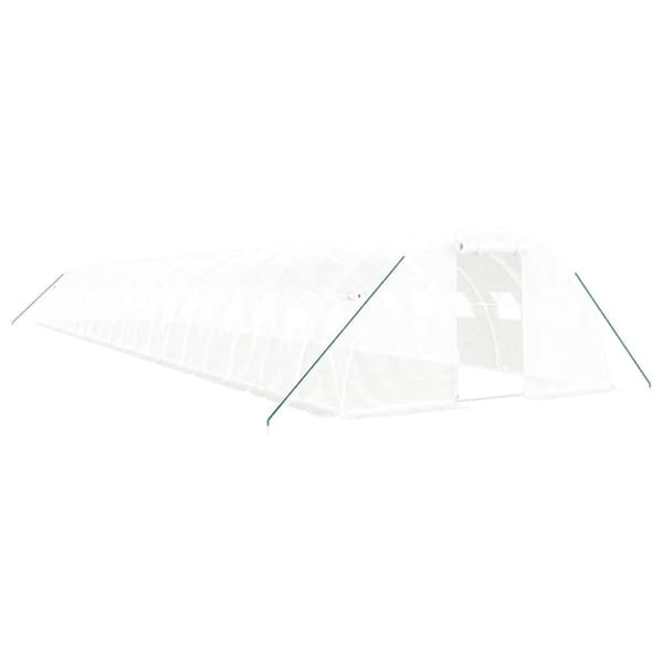 vidaXL Drivhus med stålramme hvit 80 m² 20x4x2 m