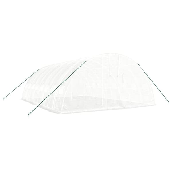 vidaXL drivhus med stålstel 48 m² 8x6x2,85 m hvid
