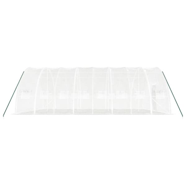 vidaXL drivhus med stålstel 48 m² 8x6x2,85 m hvid