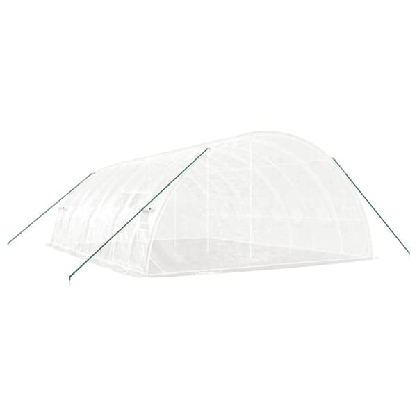 vidaXL drivhus med stålstel 48 m² 8x6x2,85 m hvid