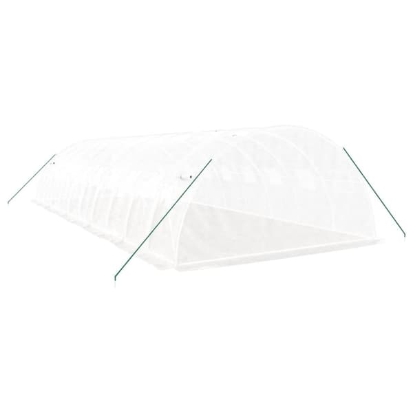 vidaXL drivhus med stålstel 40 m² 10x4x2 m hvid