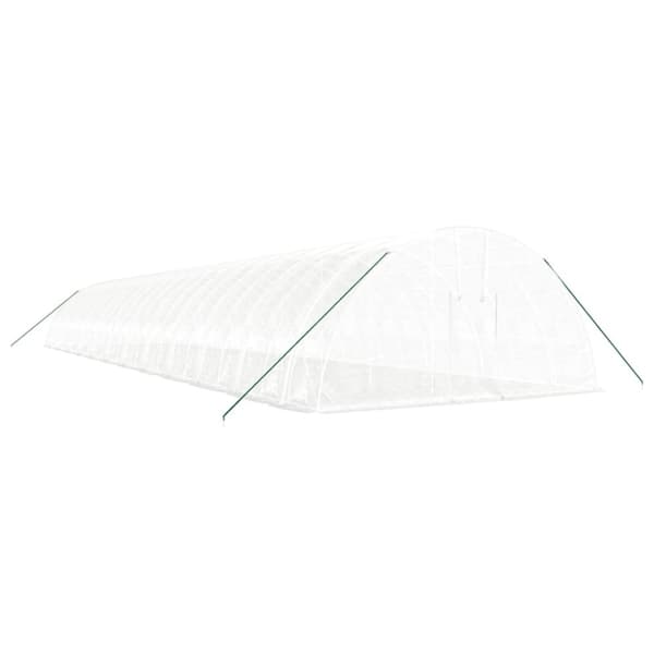 vidaXL Växthus med stålram vit 144 m² 24x6x2,85 m