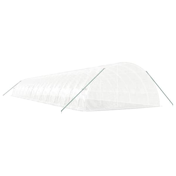 vidaXL Växthus med stålram vit 144 m² 24x6x2,85 m