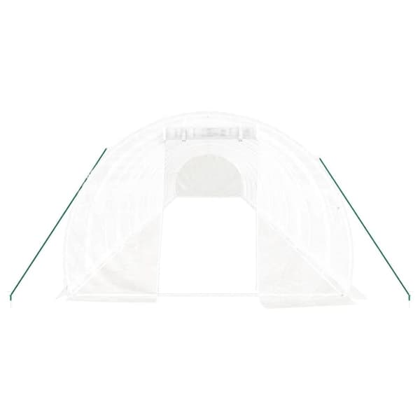 vidaXL Drivhus med stålramme hvit 48 m² 16x3x2 m