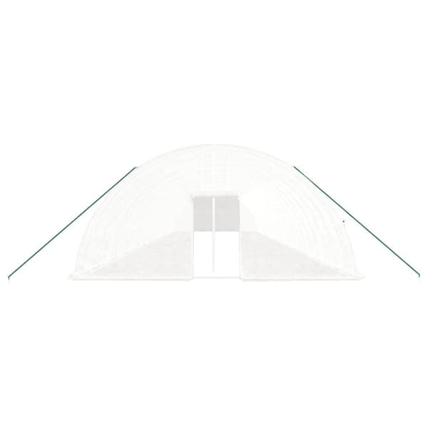 vidaXL drivhus med stålstel 144 m² 24x6x2,85 m hvid