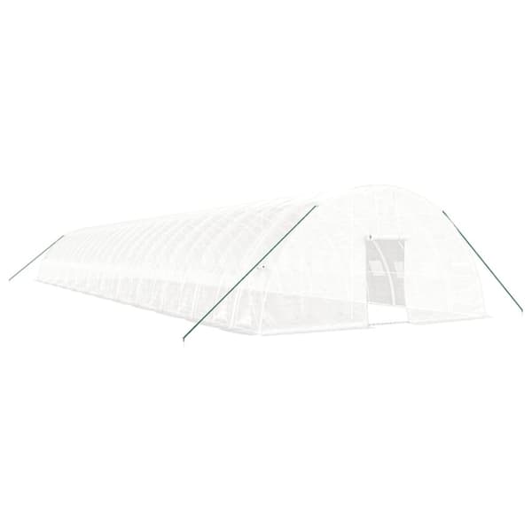 vidaXL drivhus med stålstel 144 m² 24x6x2,85 m hvid