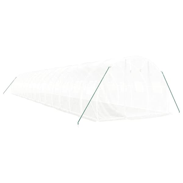 vidaXL drivhus med stålstel 48 m² 16x3x2 m hvid
