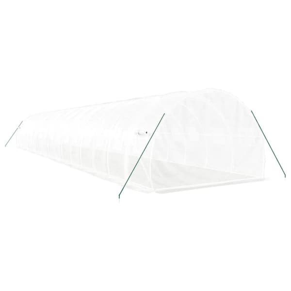 vidaXL drivhus med stålstel 48 m² 16x3x2 m hvid