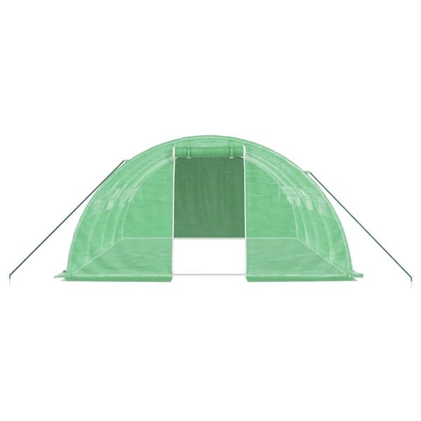 vidaXL Växthus med stålram grön 16 m² 4x4x2 m