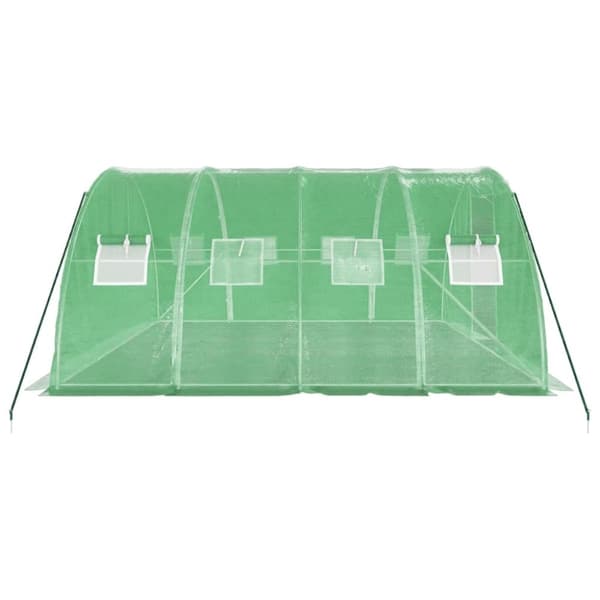 vidaXL Växthus med stålram grön 16 m² 4x4x2 m