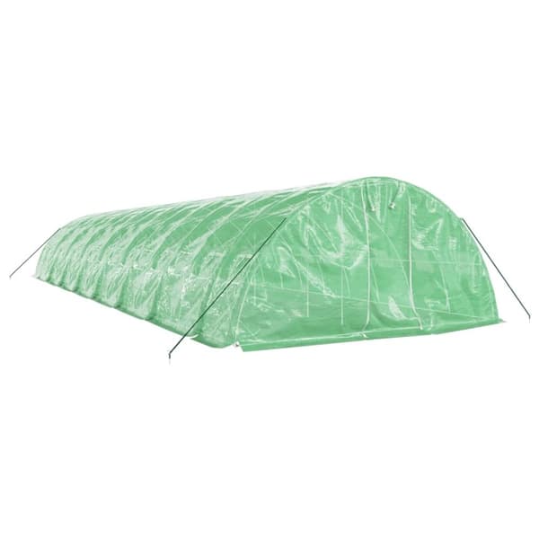 vidaXL Drivhus med stålramme grønn 80 m² 16x5x2,3 m