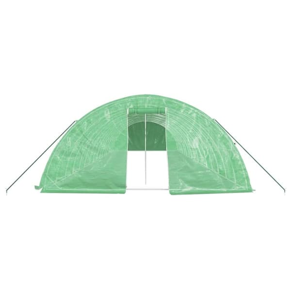 vidaXL Drivhus med stålramme grønn 80 m² 16x5x2,3 m