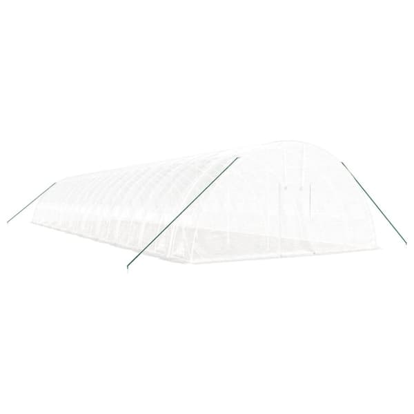 vidaXL Växthus med stålram vit 120 m² 20x6x2,85 m