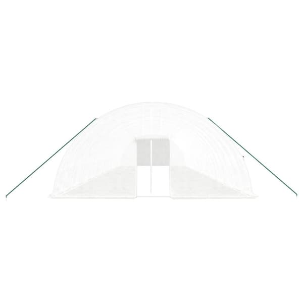 vidaXL Växthus med stålram vit 120 m² 20x6x2,85 m
