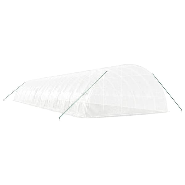 vidaXL Växthus med stålram vit 120 m² 20x6x2,85 m
