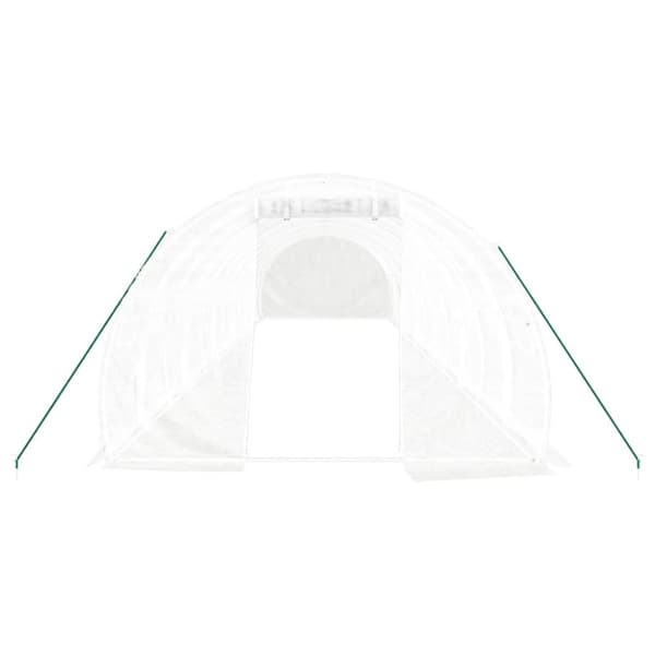 vidaXL Drivhus med stålramme hvit 36 m² 12x3x2 m