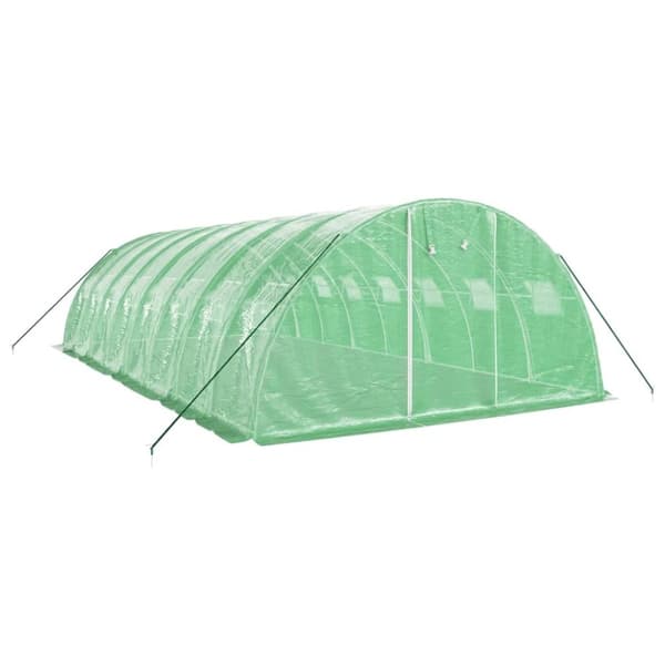 vidaXL drivhus med stålstel 32 m² 8x4x2 m grøn