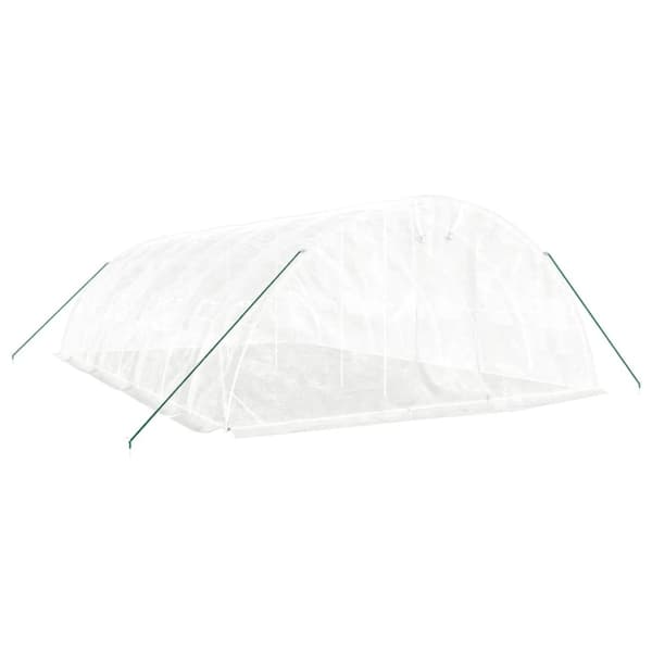 vidaXL drivhus med stålstel 40 m² 8x5x2,3 m hvid
