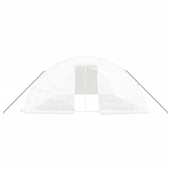 vidaXL drivhus med stålstel 40 m² 8x5x2,3 m hvid
