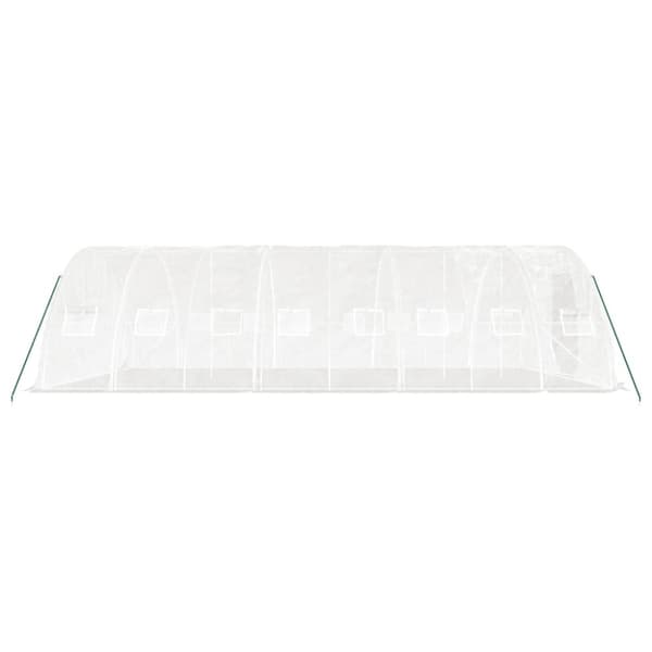 vidaXL drivhus med stålstel 40 m² 8x5x2,3 m hvid