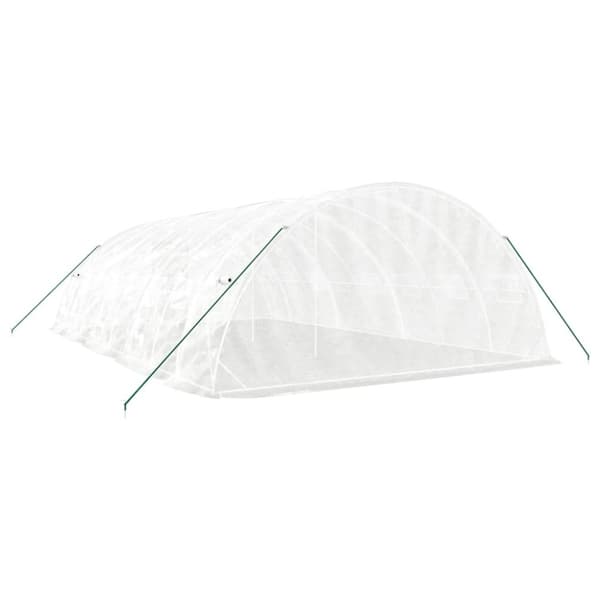 vidaXL Växthus med stålram vit 40 m² 8x5x2,3 m