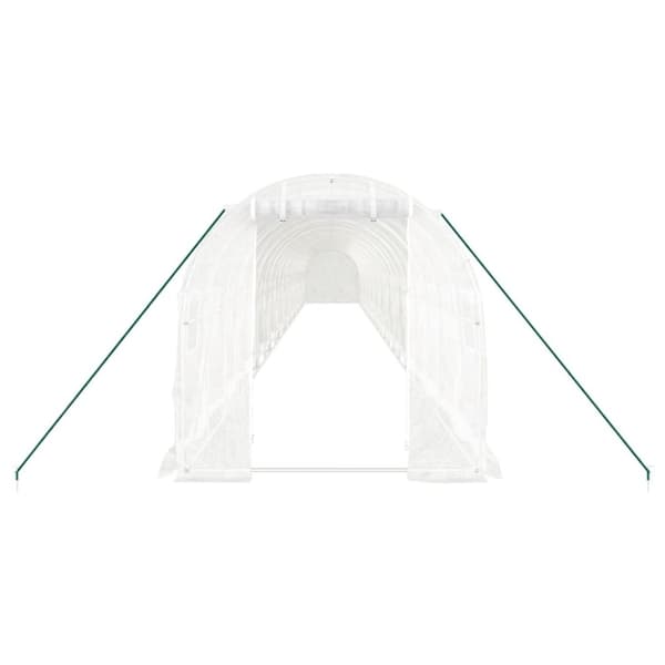vidaXL Drivhus med stålramme hvit 44 m² 22x2x2 m