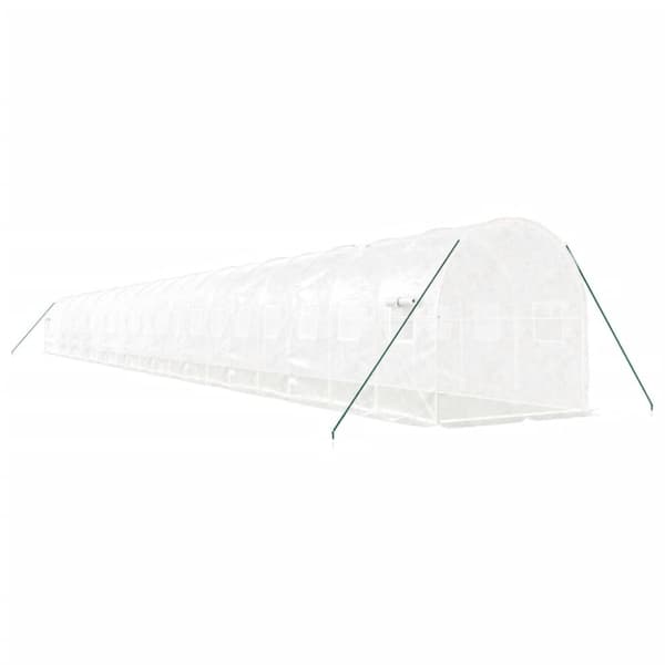 vidaXL drivhus med stålstel 44 m² 22x2x2 m hvid