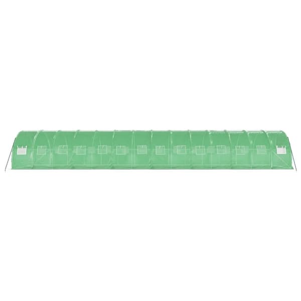 vidaXL Växthus med stålram grön 42 m² 14x3x2 m
