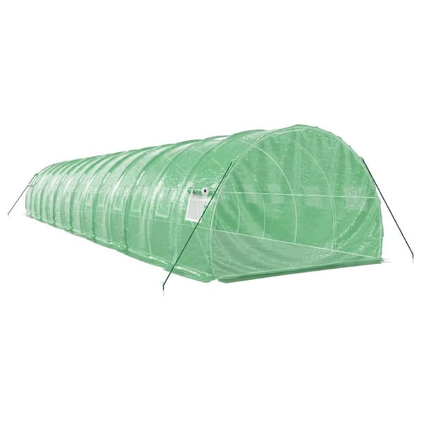 vidaXL Växthus med stålram grön 42 m² 14x3x2 m