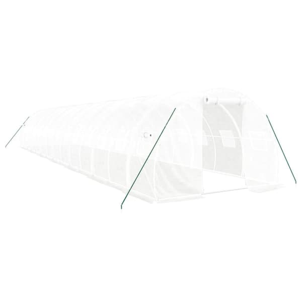 vidaXL drivhus med stålstel 42 m² 14x3x2 m hvid