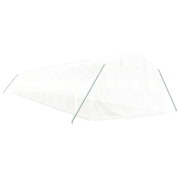 vidaXL Drivhus med stålramme hvit 42 m² 14x3x2 m