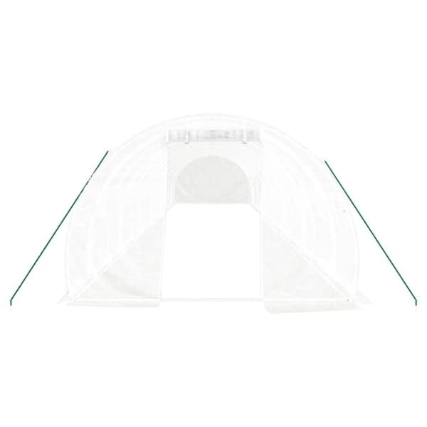 vidaXL Drivhus med stålramme hvit 42 m² 14x3x2 m