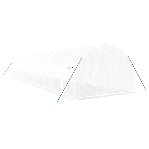 vidaXL Drivhus med stålramme hvit 42 m² 14x3x2 m