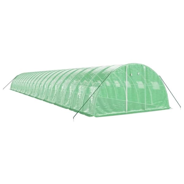 vidaXL drivhus med stålstel 80 m² 20x4x2 m grøn