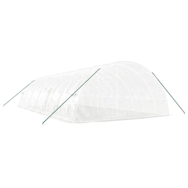 vidaXL drivhus med stålstel 72 m² 12x6x2,85 m hvid