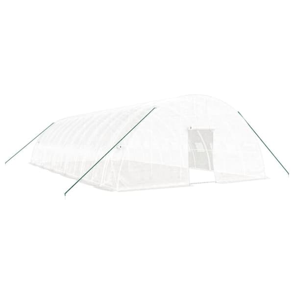 vidaXL drivhus med stålstel 72 m² 12x6x2,85 m hvid