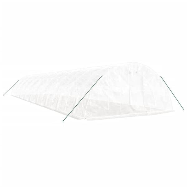 vidaXL drivhus med stålstel 90 m² 18x5x2,3 m hvid