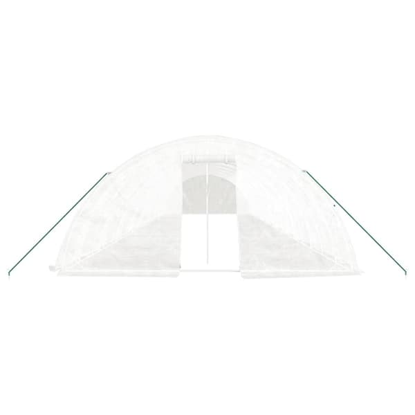 vidaXL drivhus med stålstel 90 m² 18x5x2,3 m hvid