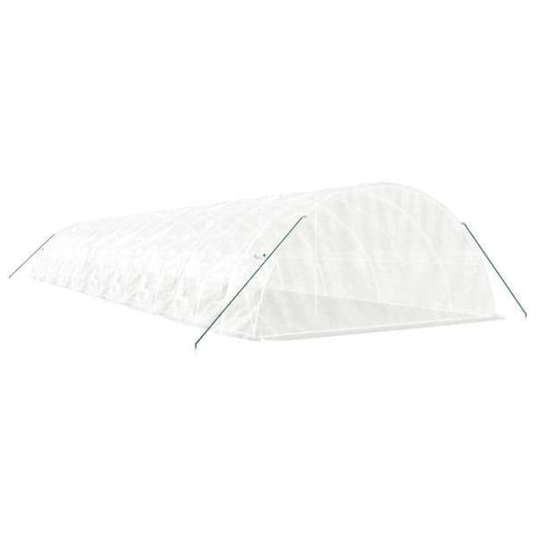 vidaXL drivhus med stålstel 90 m² 18x5x2,3 m hvid