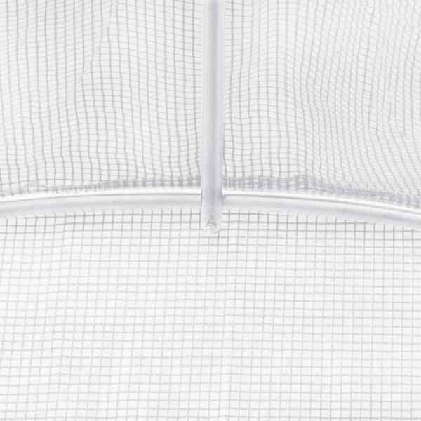 vidaXL drivhus med stålstel 90 m² 18x5x2,3 m hvid