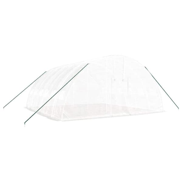 vidaXL drivhus med stålstel 36 m² 6x6x2,85 m hvid