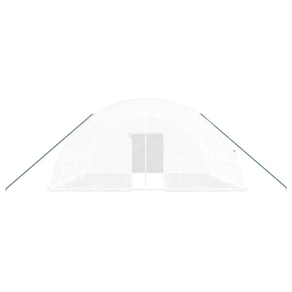 vidaXL drivhus med stålstel 36 m² 6x6x2,85 m hvid