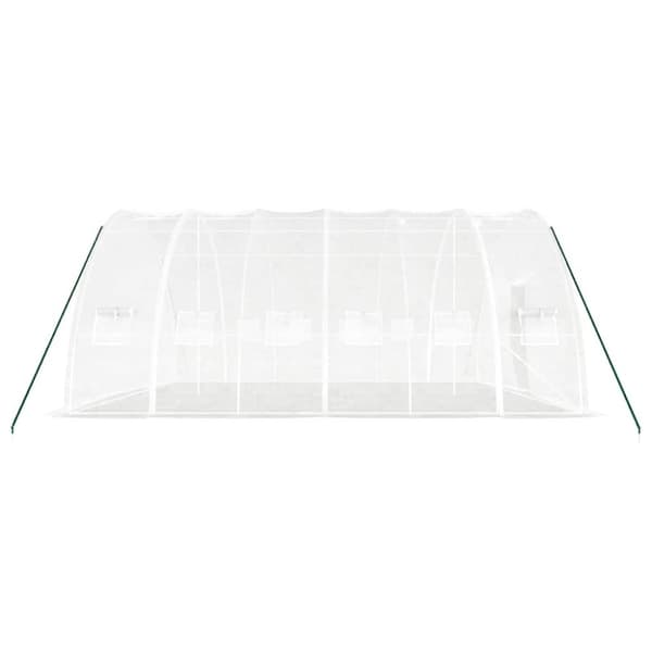 vidaXL drivhus med stålstel 36 m² 6x6x2,85 m hvid
