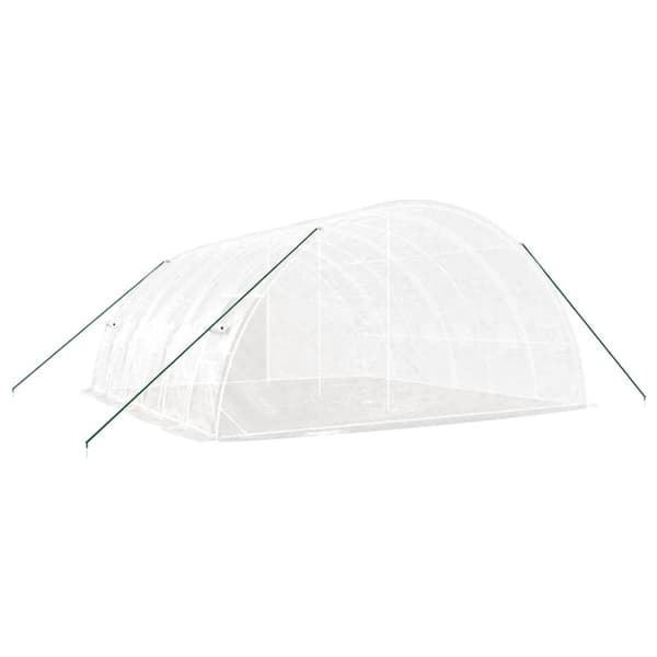 vidaXL drivhus med stålstel 36 m² 6x6x2,85 m hvid