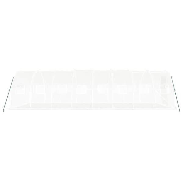 vidaXL Drivhus med stålramme hvit 24 m² 8x3x2 m
