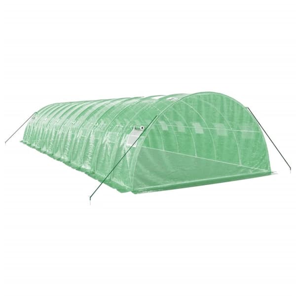 vidaXL drivhus med stålstel 48 m² 12x4x2 m grøn